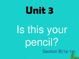 七年級(jí)英語上冊 Unit 3 Is this your pencil Section B（1a-1e）課件 （新版）人教新目標(biāo)版.ppt