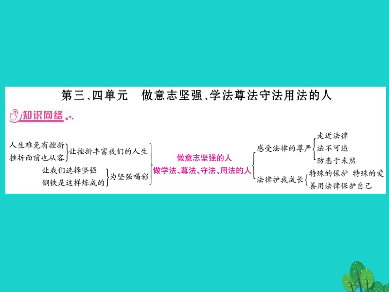 中考政治 七下 第3-4單元 做意志堅強 學(xué)法用法守法用法的人復(fù)習(xí)課件 新人教版.ppt_第1頁