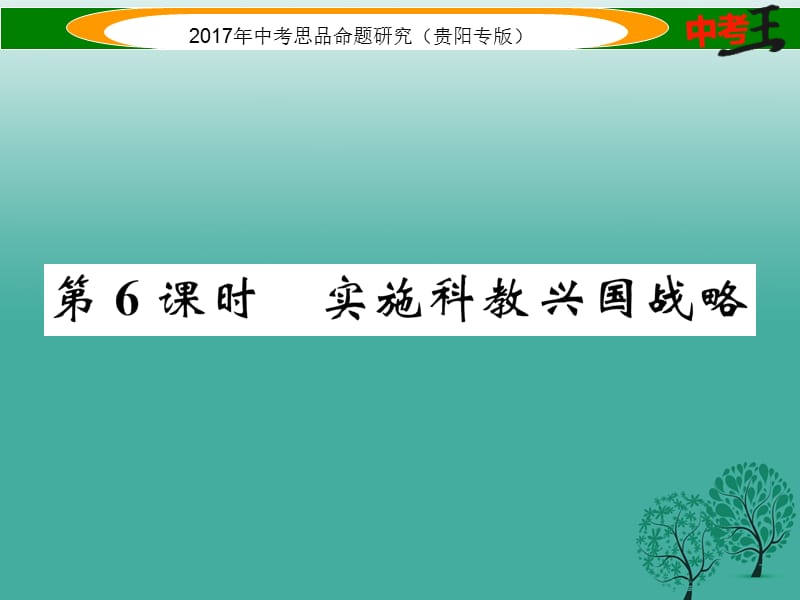 中考政治總復(fù)習(xí) 第二單元 了解祖國 愛我中華（第6課時 實施科教興國戰(zhàn)略）精練課件.ppt_第1頁