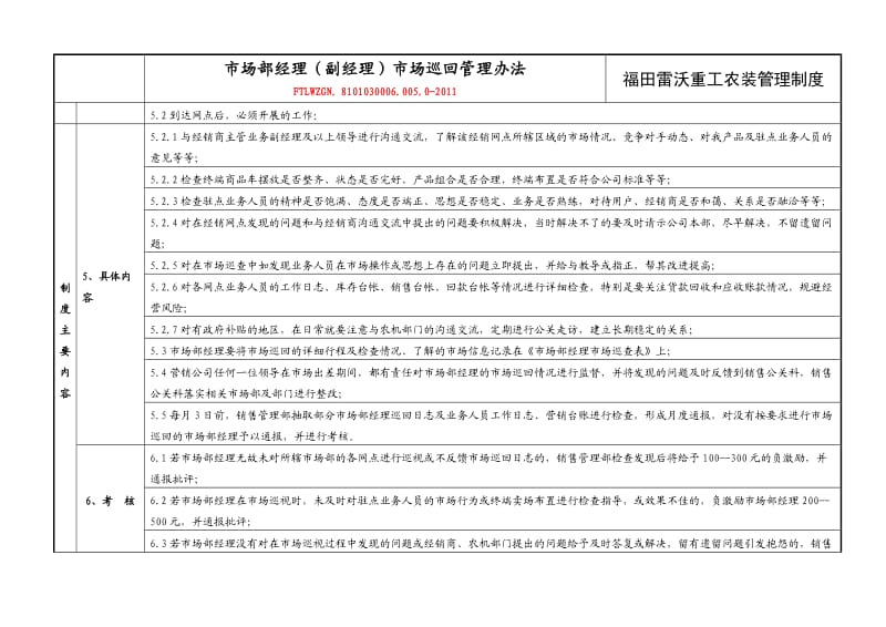 福田雷沃重工农装管理制度市场部经理市场巡回管理办法.doc_第2页