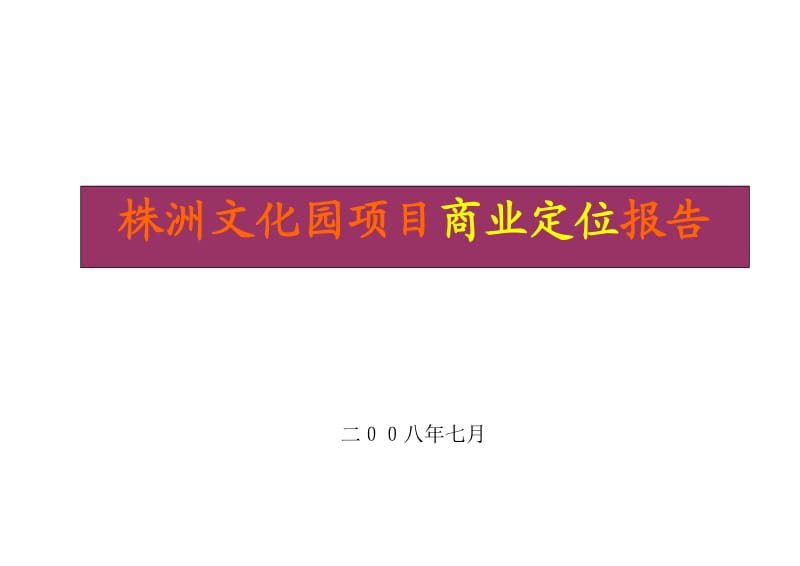 湖南株洲文化园项目商业定位报告.doc_第1页