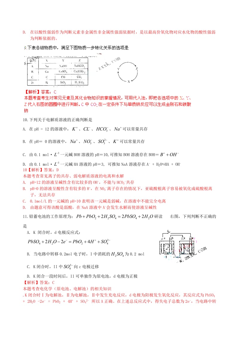 2010年福建省高考试题理综化学解析版.doc_第2页