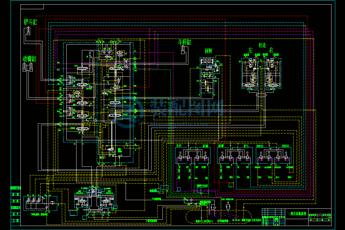 22噸挖掘機液壓系統(tǒng)原理圖