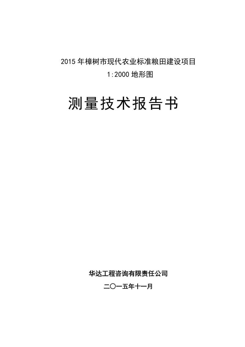 树市现代农业标准粮田建设项目测量技术报告.doc_第1页