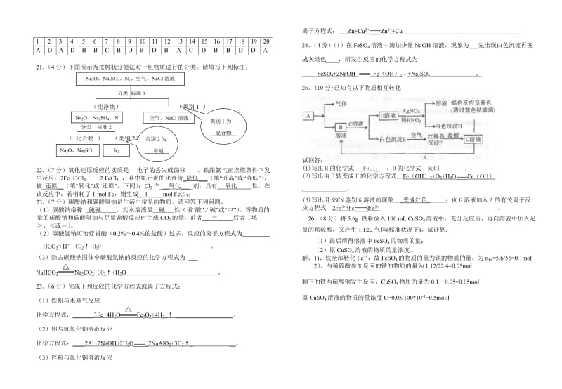 高一化学测试卷二.doc_第2页