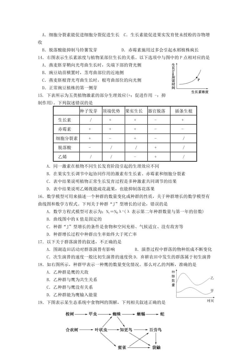 宜宾市高中2011级生物期末质量检测题.doc_第3页