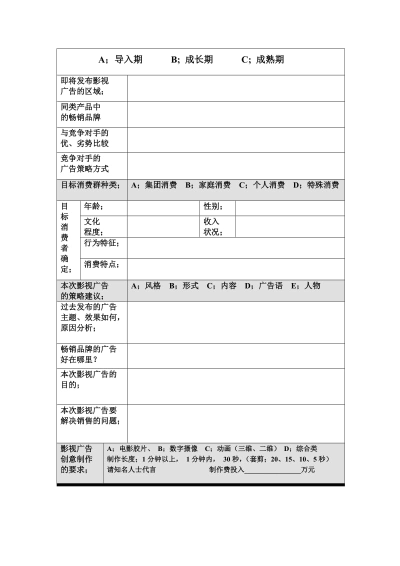 电视广告、影视广告创作流程规范文本.doc_第3页