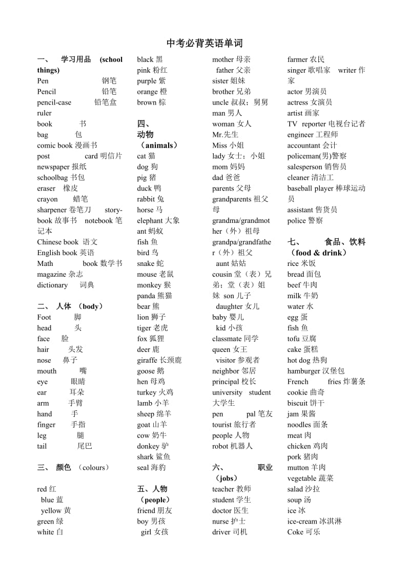 中考必背英语单词.doc_第1页