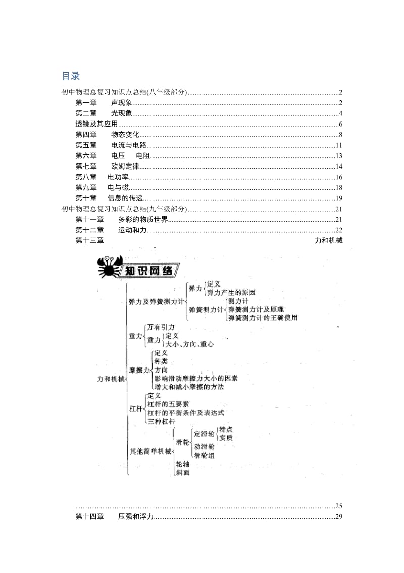 初中物理总复习知识点总结总复习教案.doc_第1页