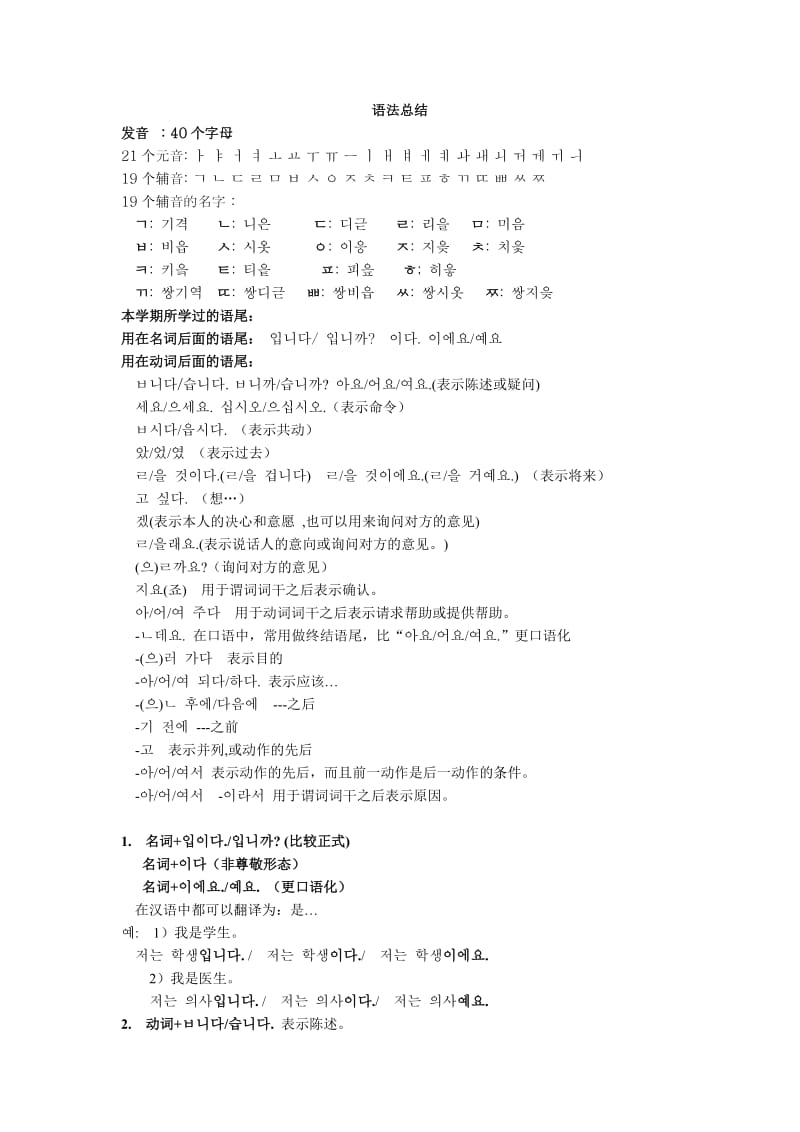 z综合朝鲜语1语法总结.doc_第1页