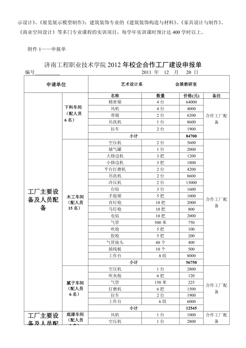 济南工程职业技术学院-校企合作工厂-会展制作实训室立项报告.doc_第3页