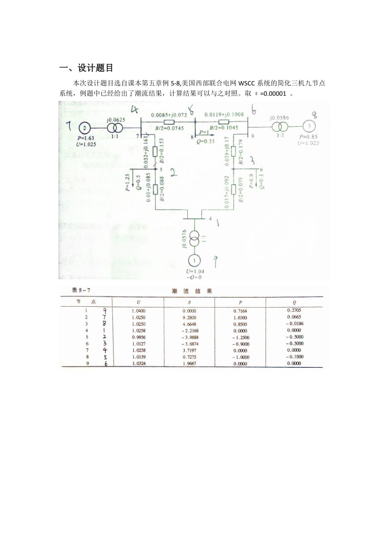 电力系统分析大作业-matlab三机九节点潮流计算报告.docx_第2页