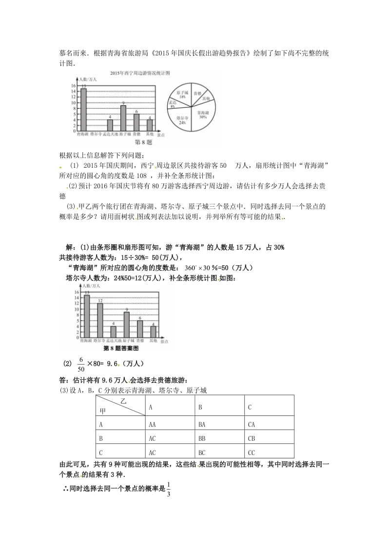 中考专题复习《统计和概率》同步练习(二)含答案.docx_第2页