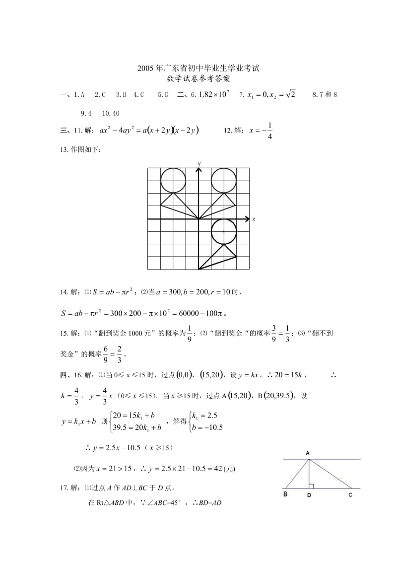 广东省初中毕业生学业考试答案.doc_第1页