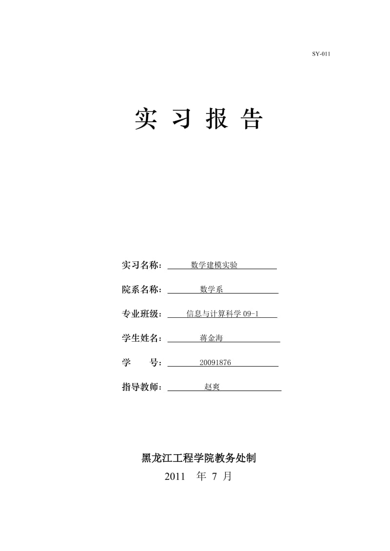 数学建模实习报告.doc_第1页