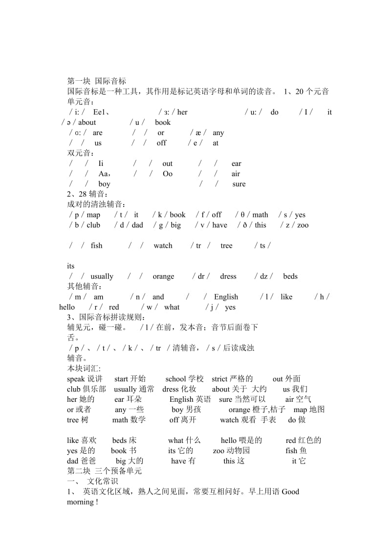 初一英语上册知识点总结.doc_第1页