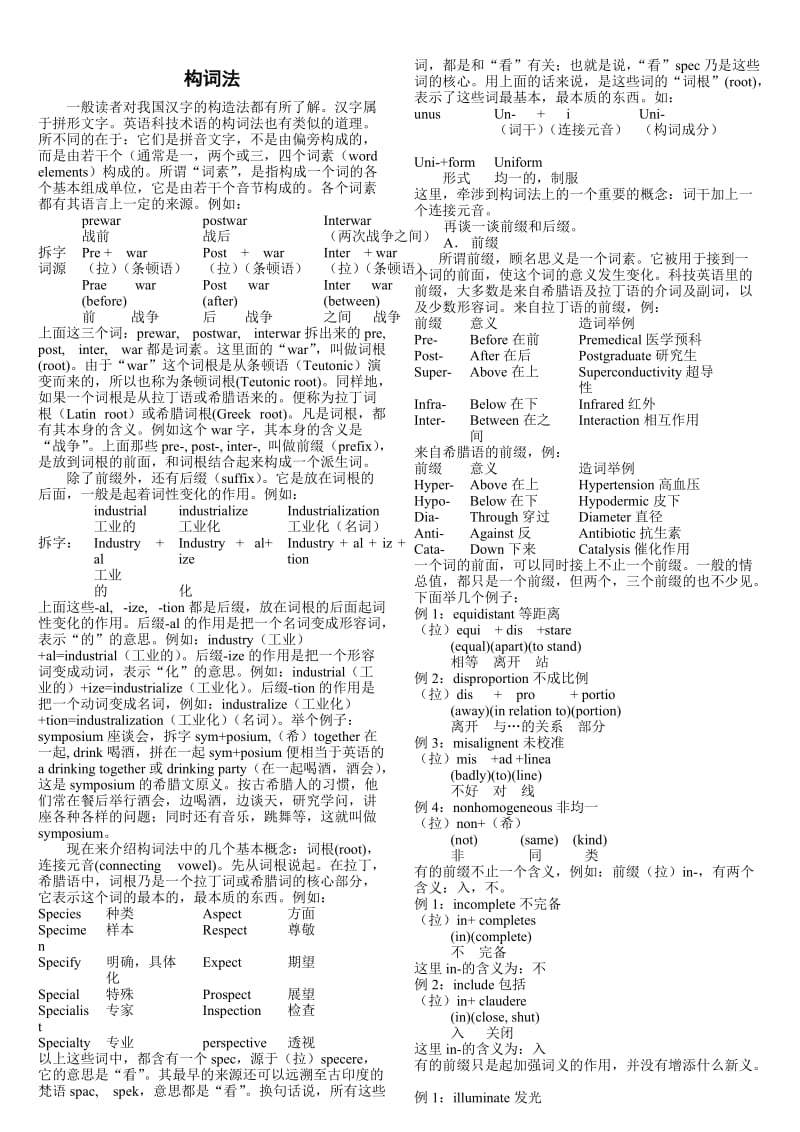 高中英语单词词根、前缀、后缀大总结.doc_第1页