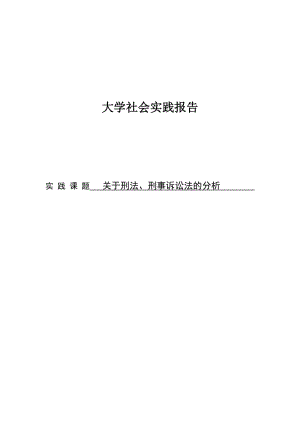 實踐報告-關(guān)于刑法、刑事訴訟法的分析.doc