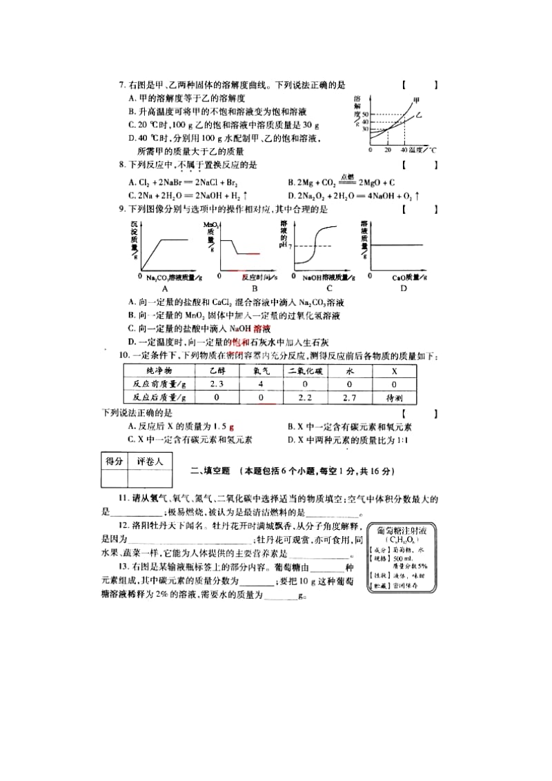河南省中考化学试题(扫描版).doc_第2页
