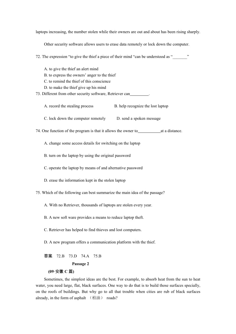 五年高考题英语阅读理解荟萃-科普知识类.doc_第2页