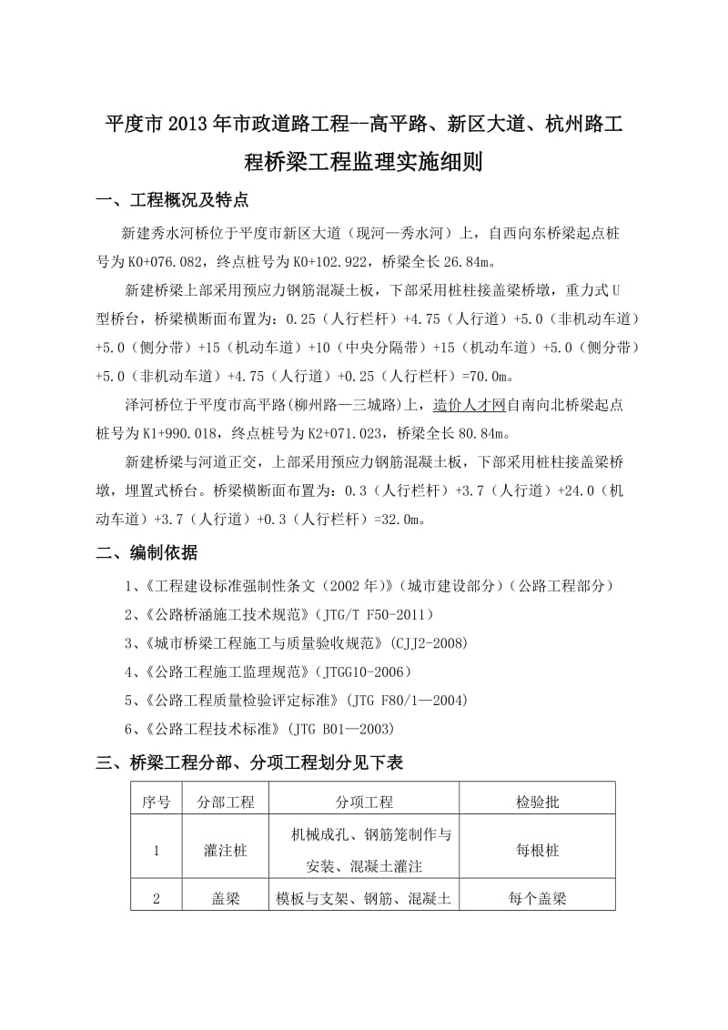 高平路、新区大道、杭州路工程监理实施细则.doc_第3页