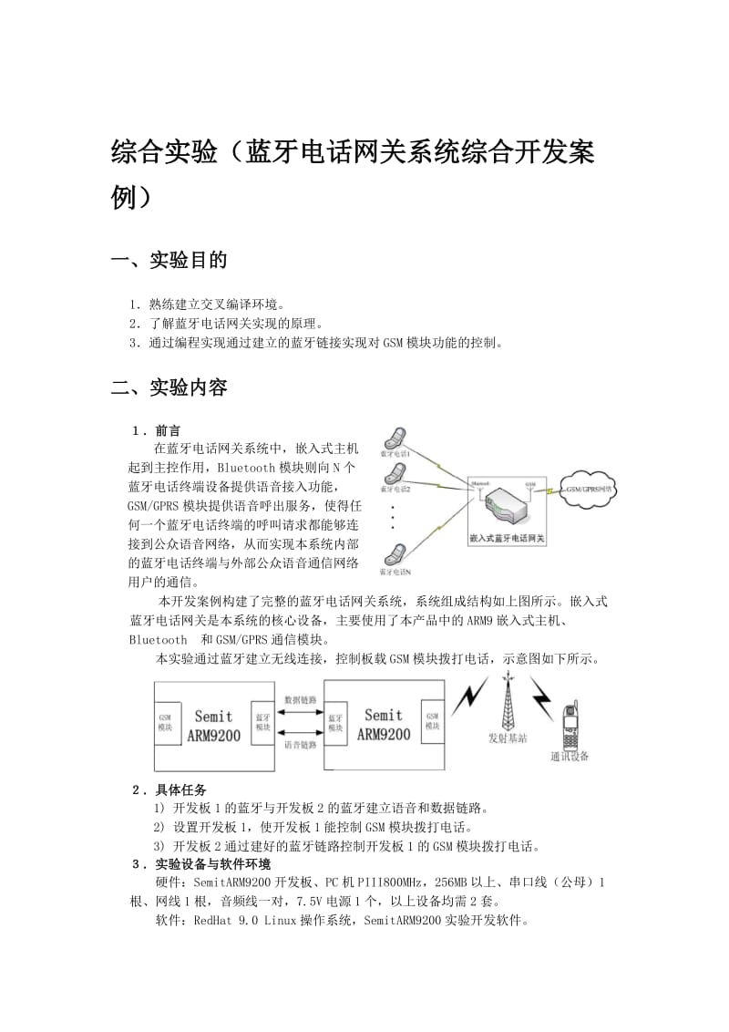 蓝牙电话网关系统综合开发-嵌入式实验报告.doc_第2页