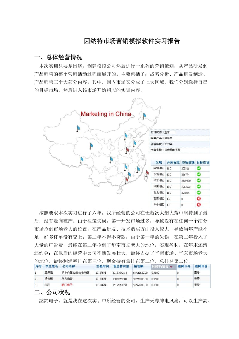 市场营销模拟软件实习报告.doc_第1页