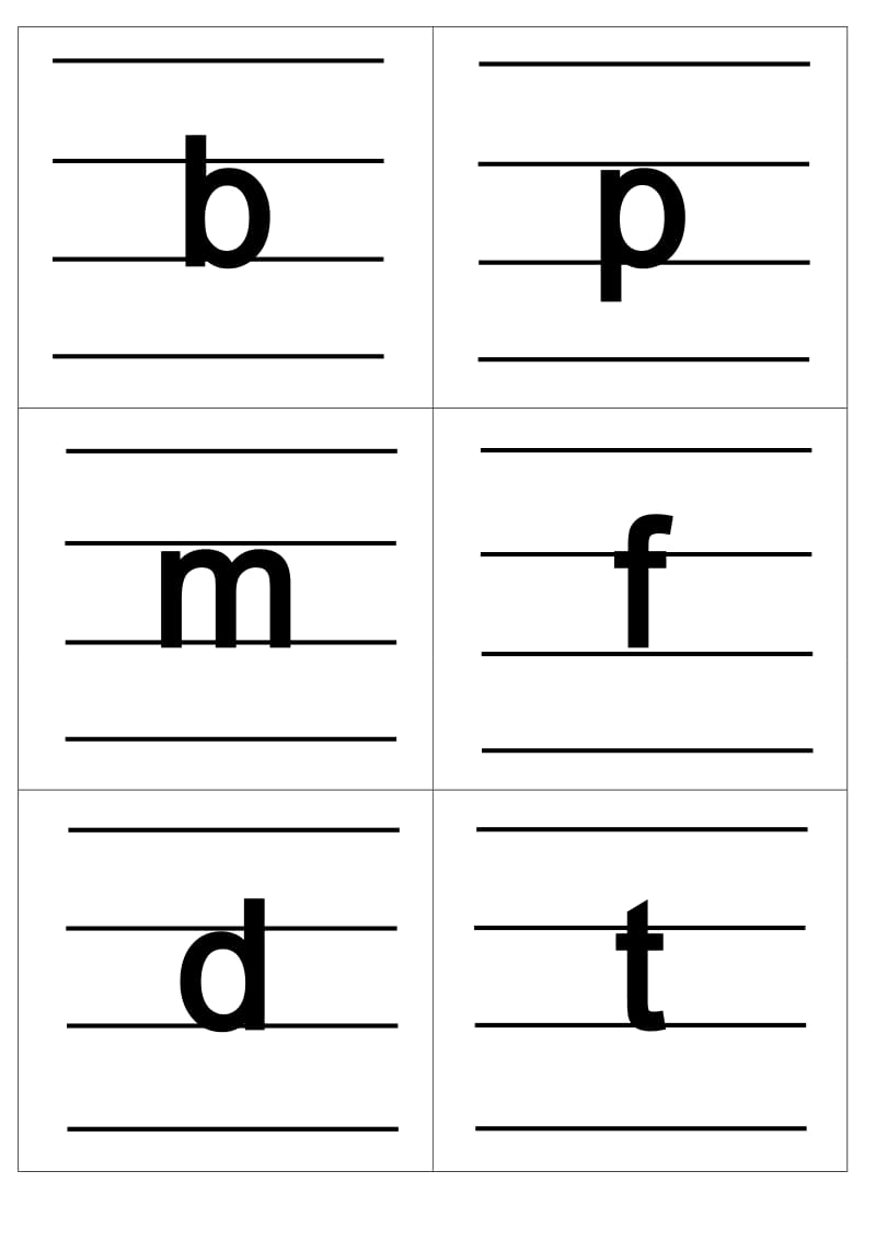 小学汉语拼音字母表卡片(四线格版).doc_第1页