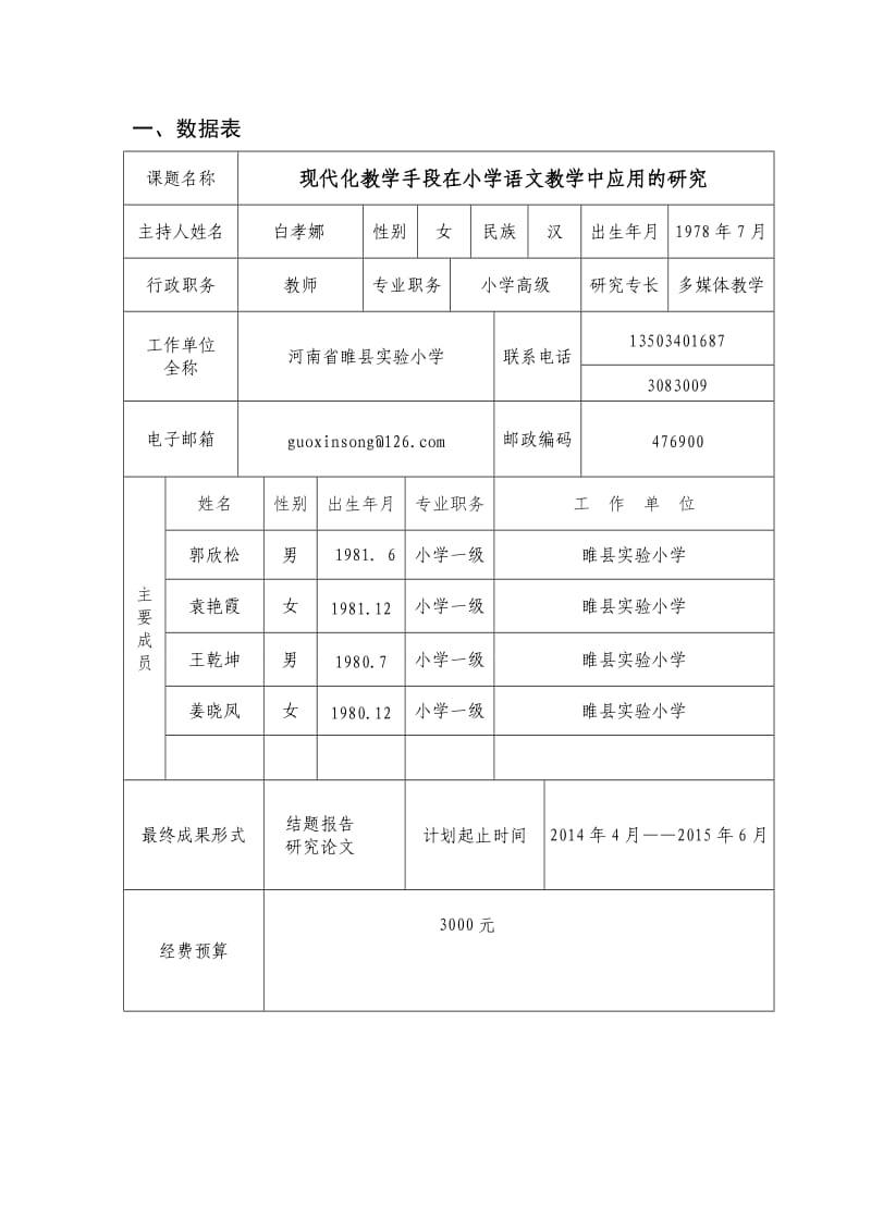 市级课题现代化教学手段在小学语文教学中应用的研究立项申报书.doc_第3页