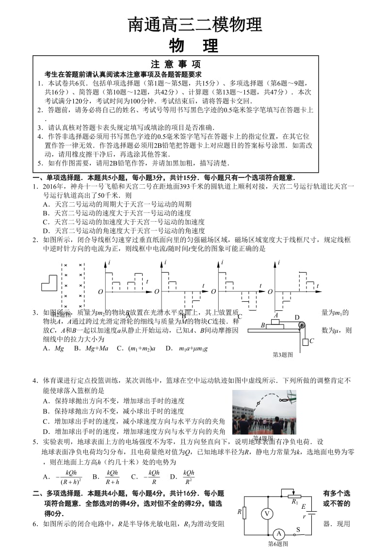 南通高三二模物理.doc_第1页