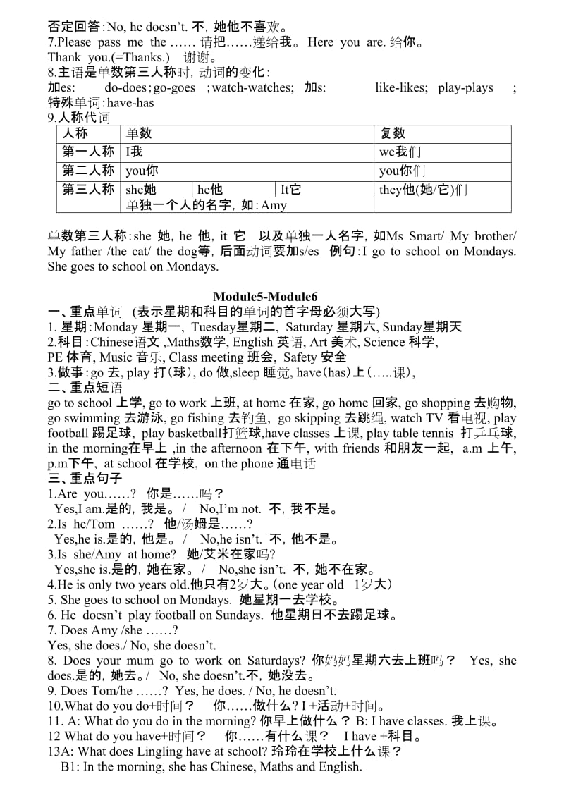 外研社三起三年级英语下册复习资料.doc_第2页