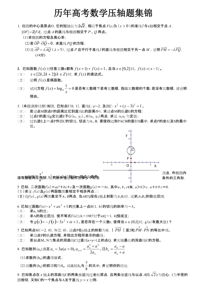 历年高考数学压轴题集锦.doc_第1页