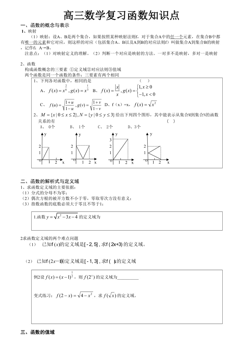 高三数学复习函数知识点.doc_第1页