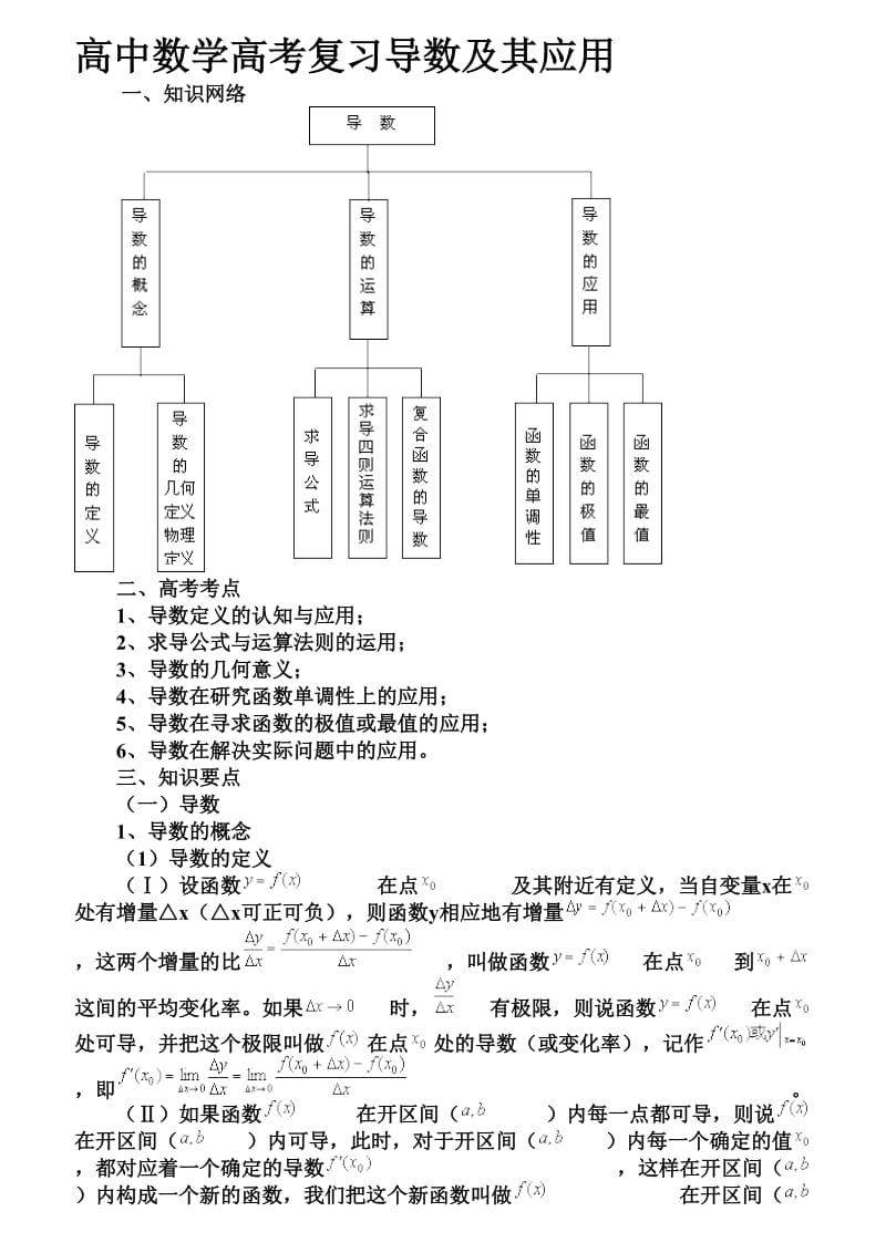 高中数学高考复习导数及其应用.doc_第1页