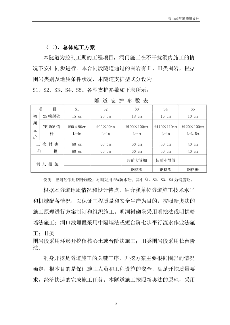 云南青山岭公路隧道施工组织设计方案_第2页