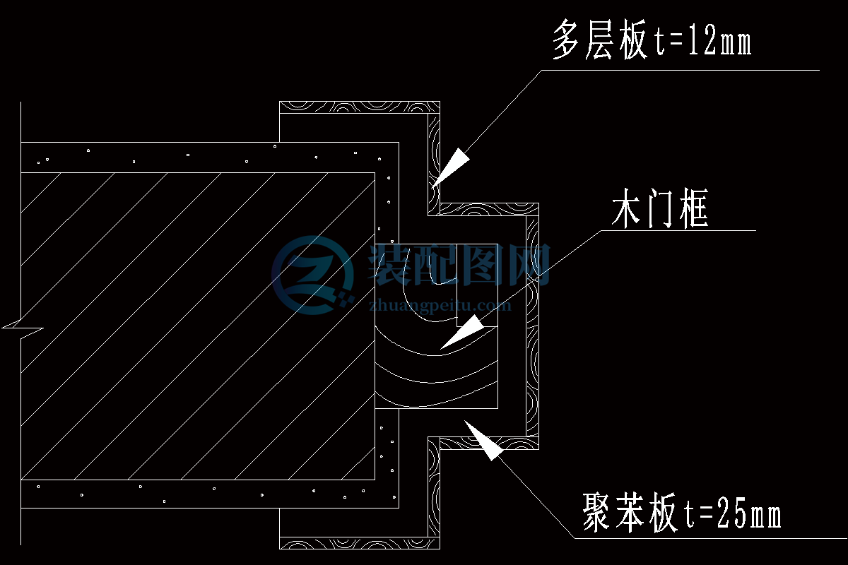 【施工組織】3.9.8抹灰時木門框保護(hù)示意圖