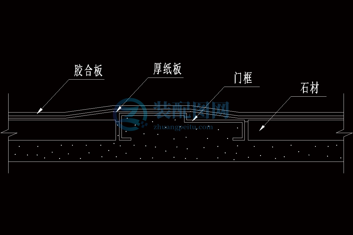 【施工組織】3.9.4門地框及石材地面保護(hù)示意圖