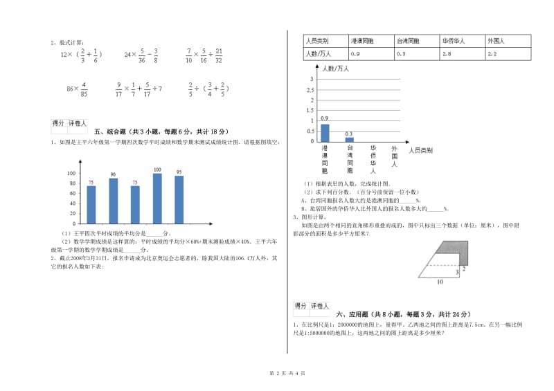 甘肃省2020年小升初数学综合检测试卷D卷 附答案.doc_第2页