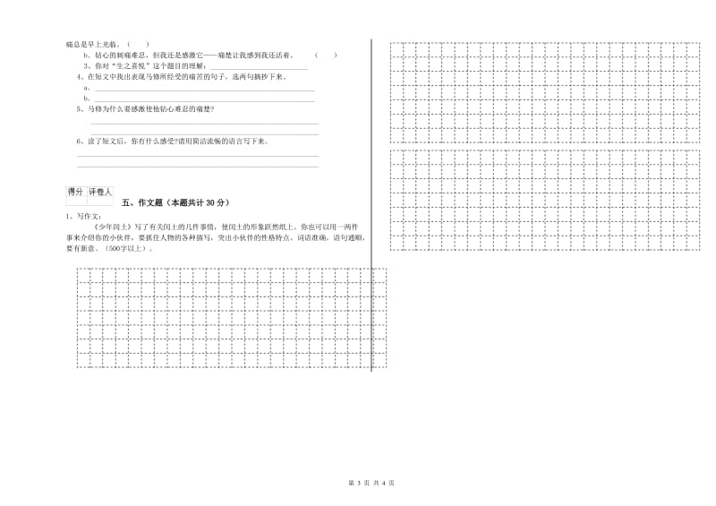 益阳市重点小学小升初语文能力检测试题 附答案.doc_第3页