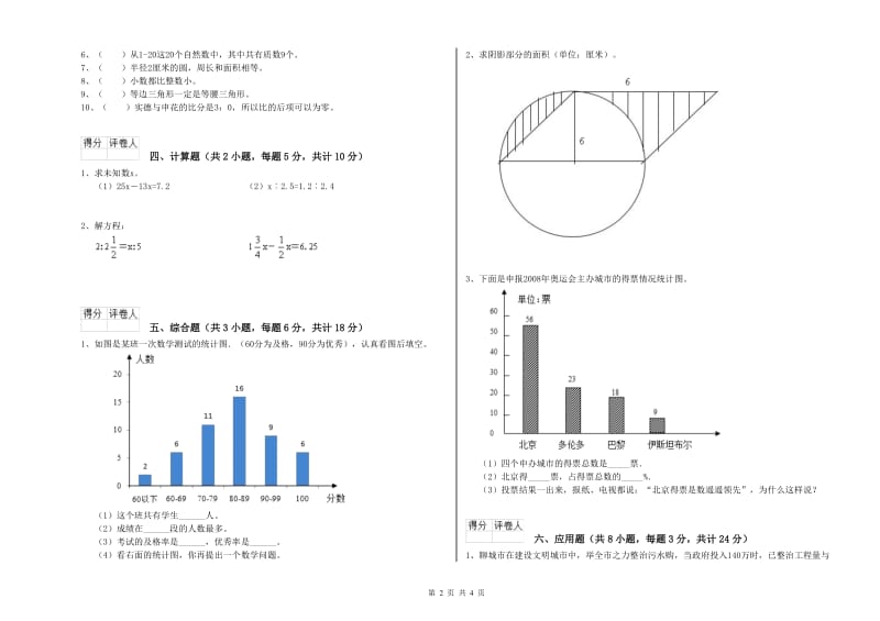 湖北省2020年小升初数学提升训练试卷D卷 附答案.doc_第2页