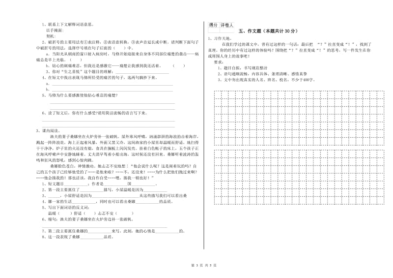 玉溪市重点小学小升初语文综合练习试卷 附答案.doc_第3页