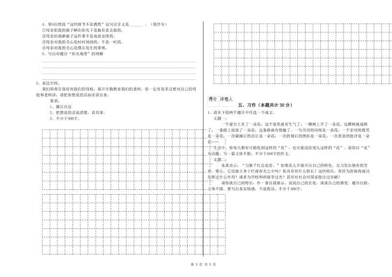 烟台市实验小学六年级语文下学期自我检测试题 含答案.doc_第3页