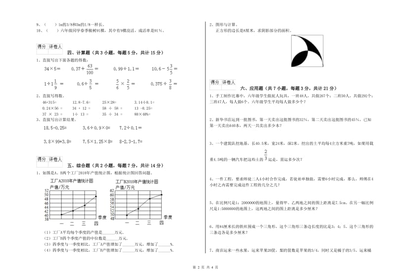 白银市实验小学六年级数学上学期月考试题 附答案.doc_第2页