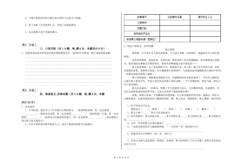 烟台市实验小学六年级语文【上册】期末考试试题 含答案.doc_第2页