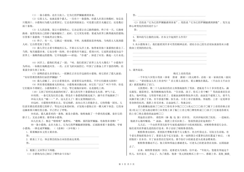 盐城市实验小学六年级语文上学期能力测试试题 含答案.doc_第3页