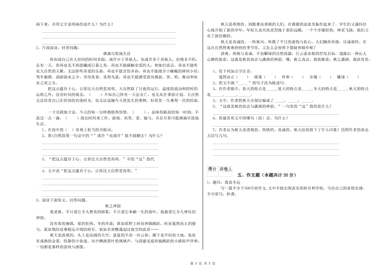 秦皇岛市重点小学小升初语文过关检测试卷 含答案.doc_第3页