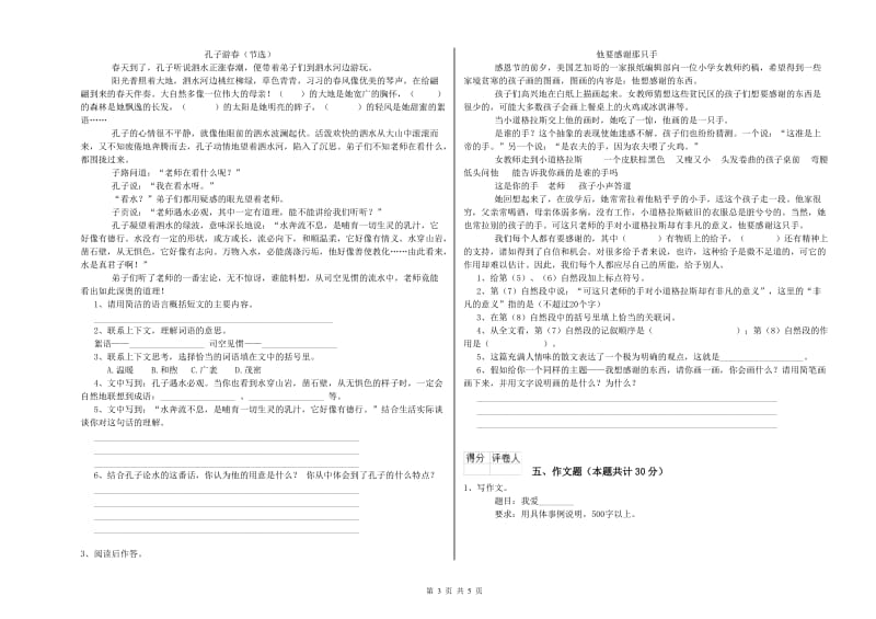 聊城市重点小学小升初语文考前检测试卷 附答案.doc_第3页