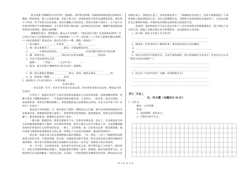 湖南省小升初语文自我检测试题B卷 附解析.doc_第3页