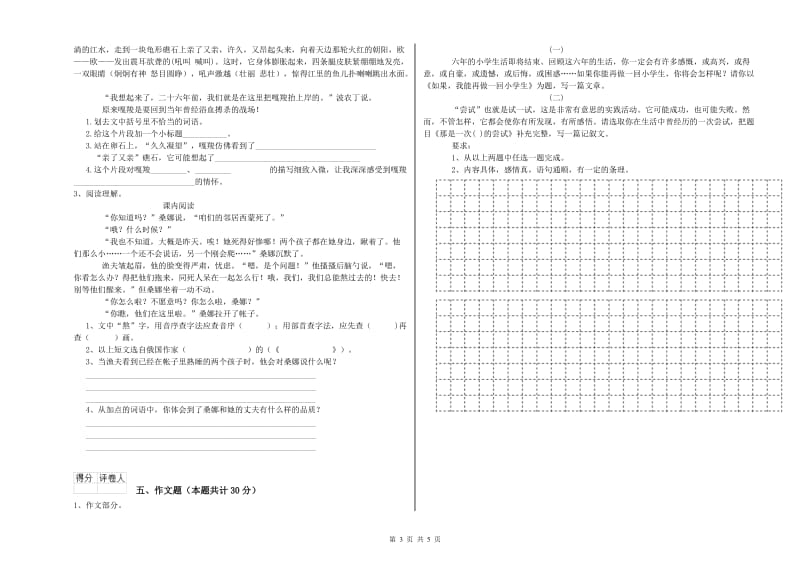 湖南省小升初语文每日一练试卷C卷 含答案.doc_第3页