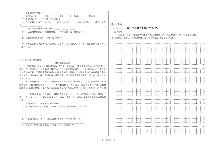 玉树藏族自治州重点小学小升初语文每日一练试题 附解析.doc_第3页